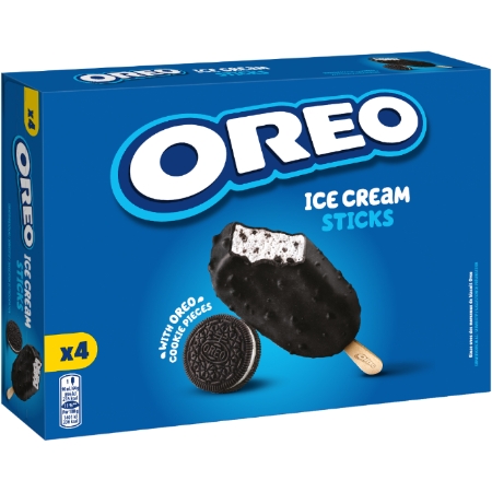 آيس كريم على عصا بتغليفة الكاكاو مع قطع البسكويت OREO x4 256 g - OREO