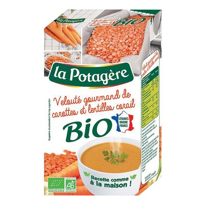 Velouté gourmand carottes et lentilles corail bio 1 L - LA POTAGERE