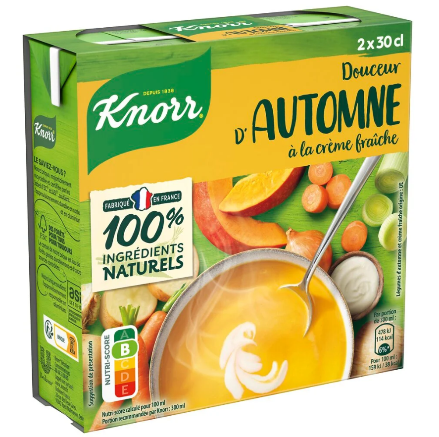 Soupe Douceur d'automne à la crème fraîche 2 x 30 cl - KNORR