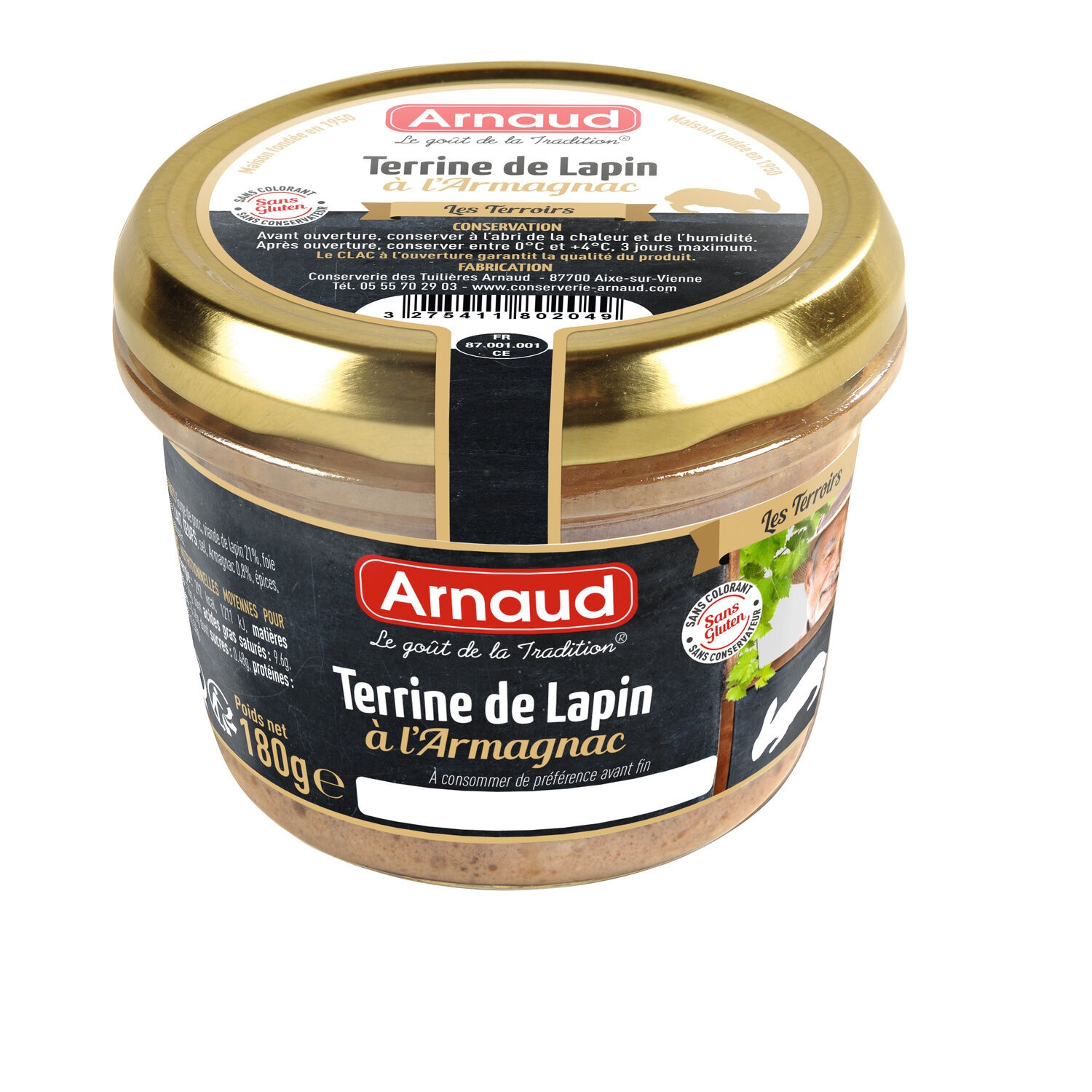 Terrine de lapin à l'armagnac 180 g - ARNAUD