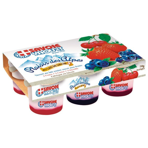 Yaourt Plaisir des Alpes Fruits Rouges 6x125g - SAVOIE YAOURT