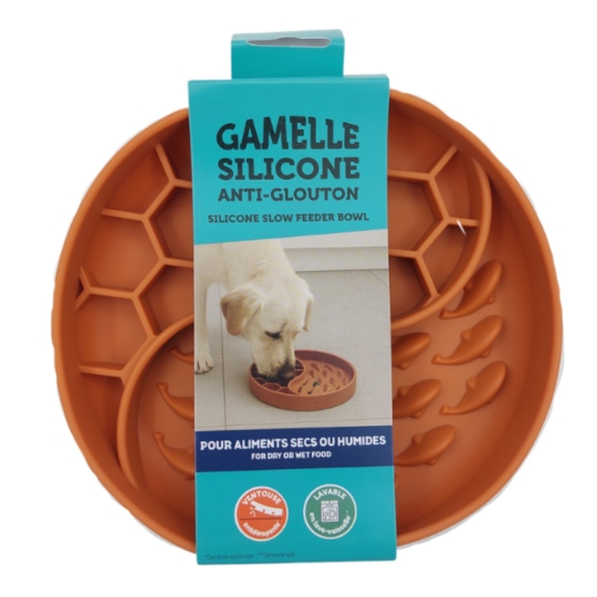Gamelle silicone anti-glouton terracotta - AIMÉ