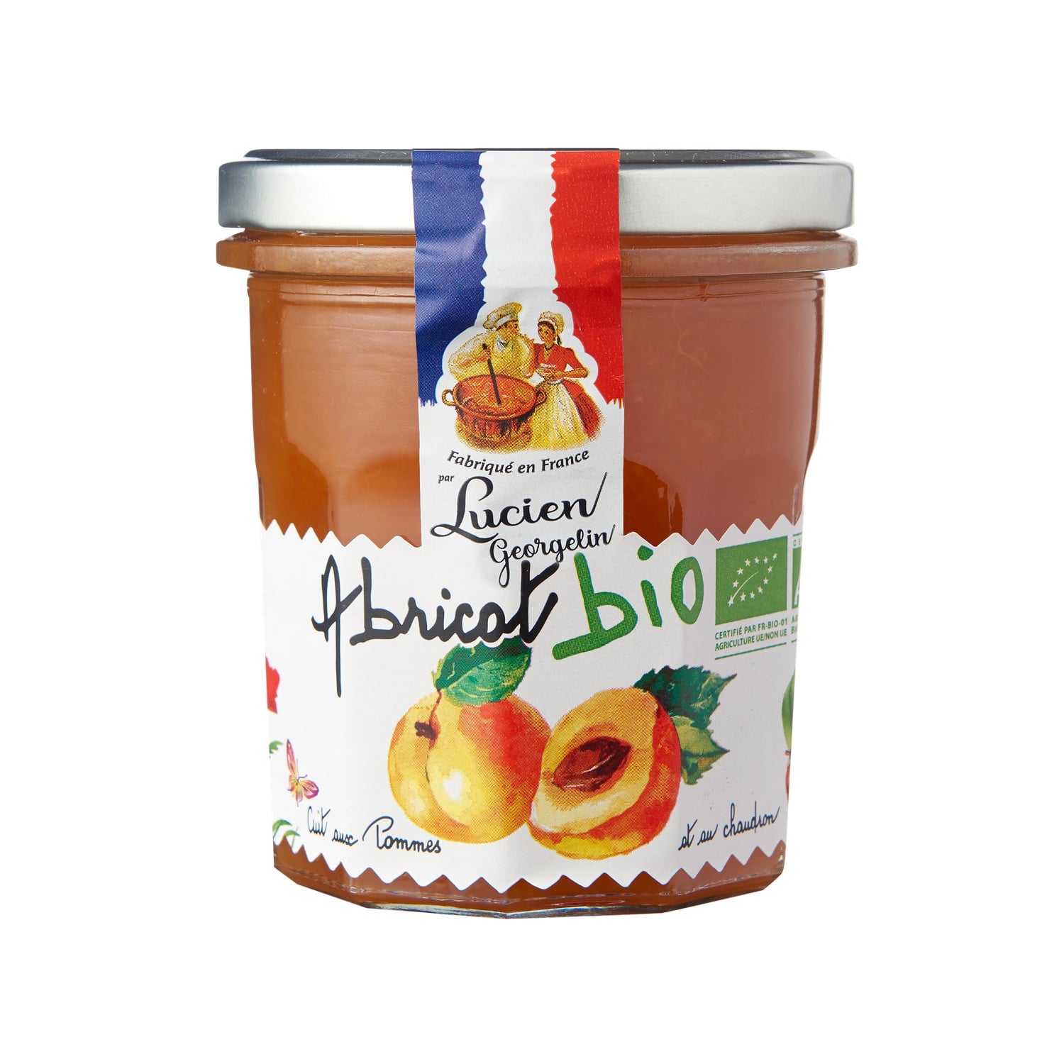 Confiture d'abricot BIO, bocal 320 g - LUCIEN GEORGELIN