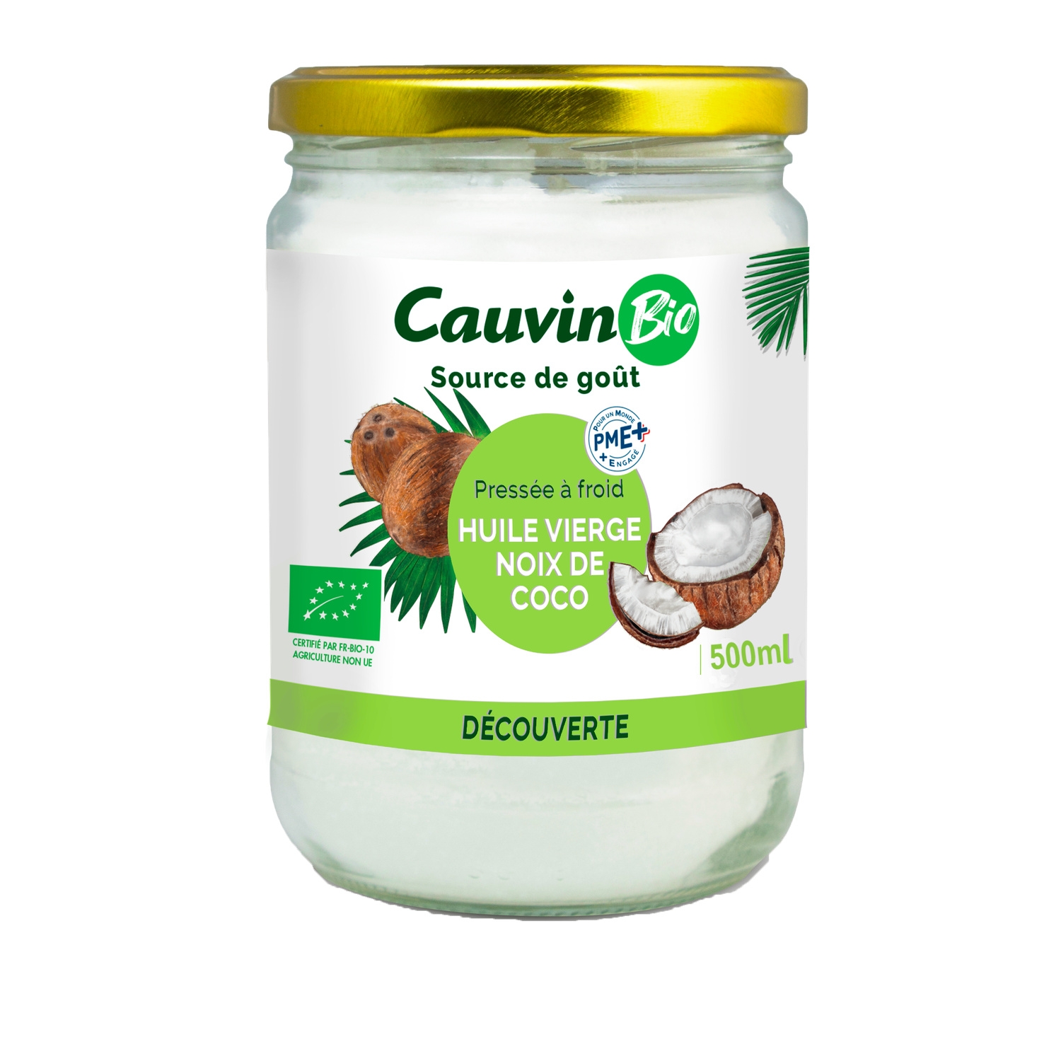Huile vierge de noix de coco Bio 50 g - CAUVIN