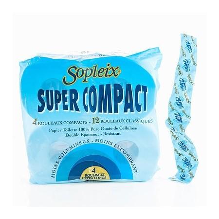 Papier toilette compact, 4 rouleaux (= 12 classiques) - SOPLEIX
