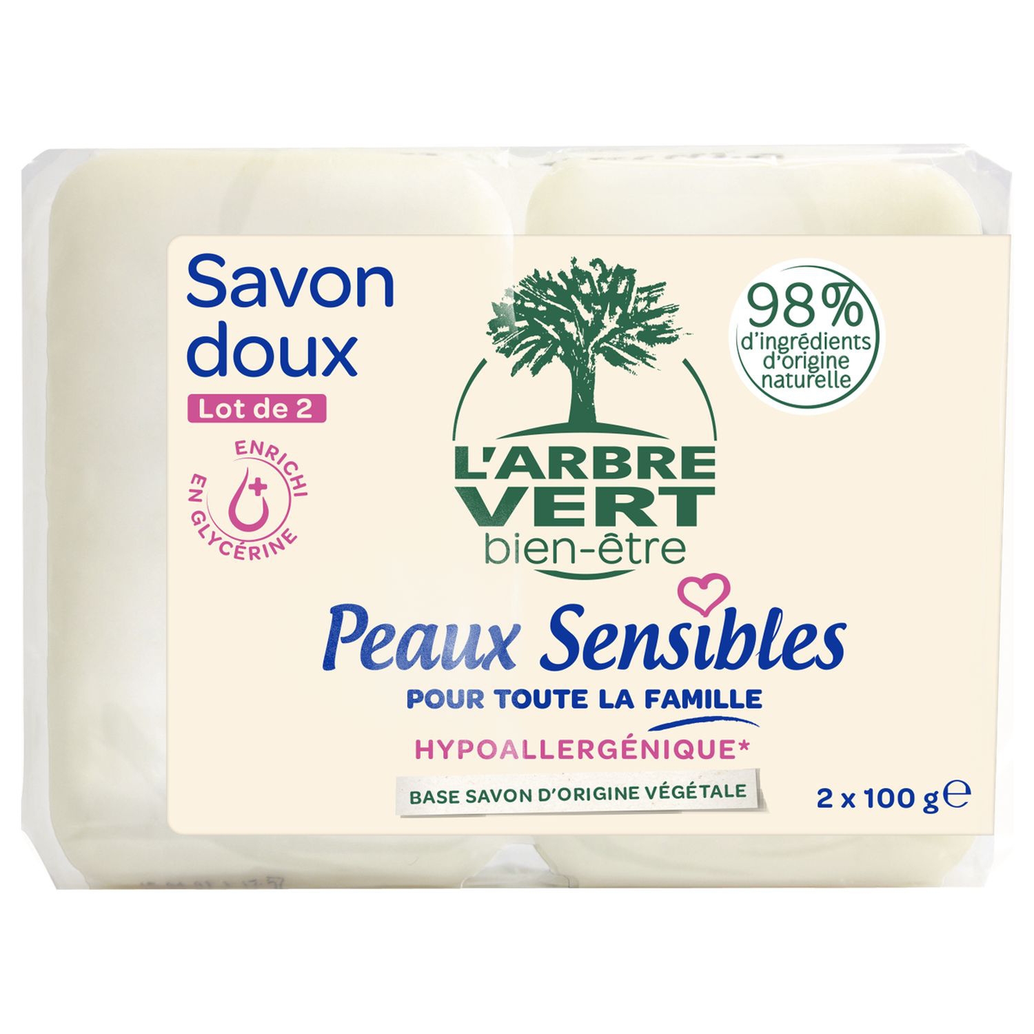 Savon peaux sensibles - L'ARBRE VERT
