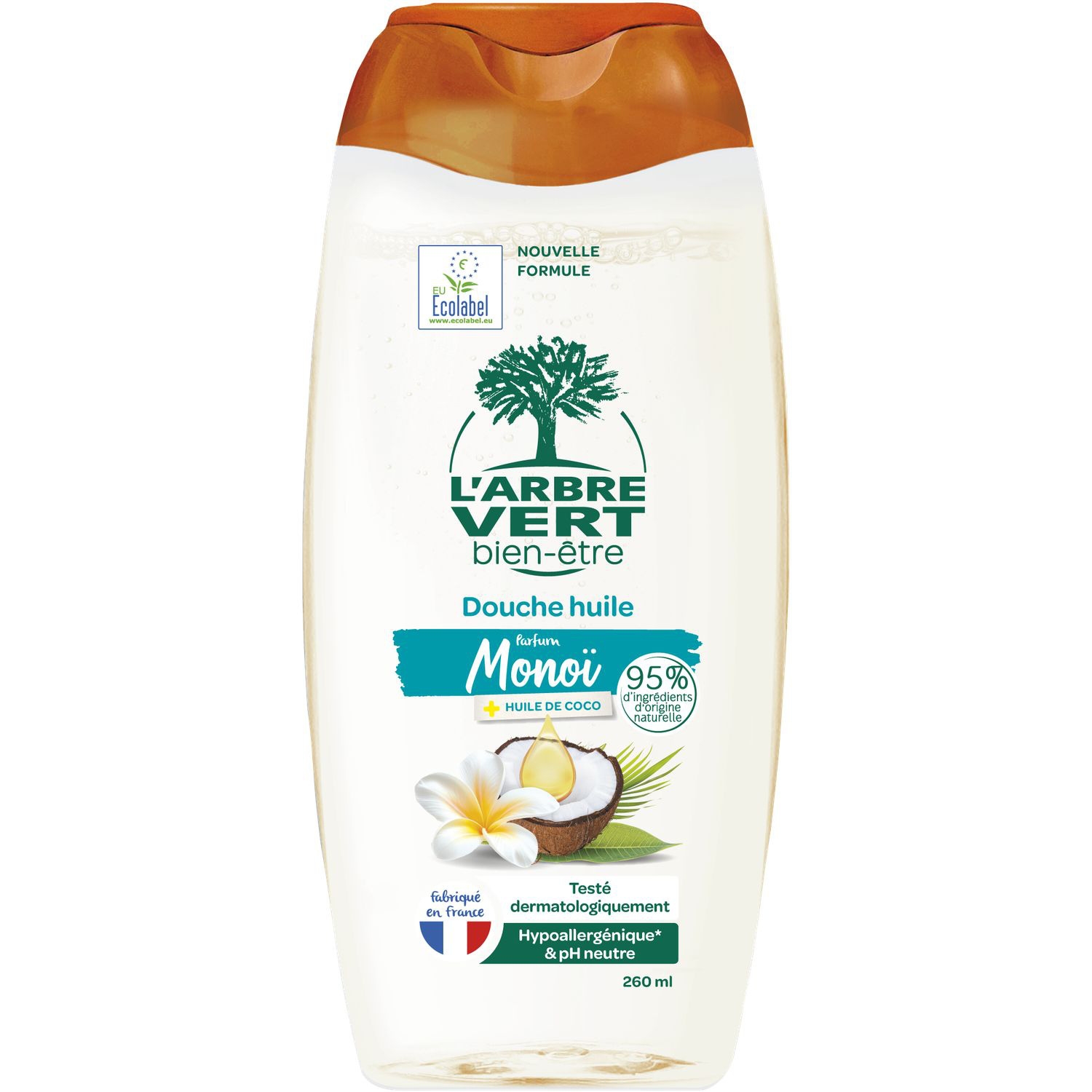 Douche huile parfum monoï 260 ml - L'ARBRE VERT