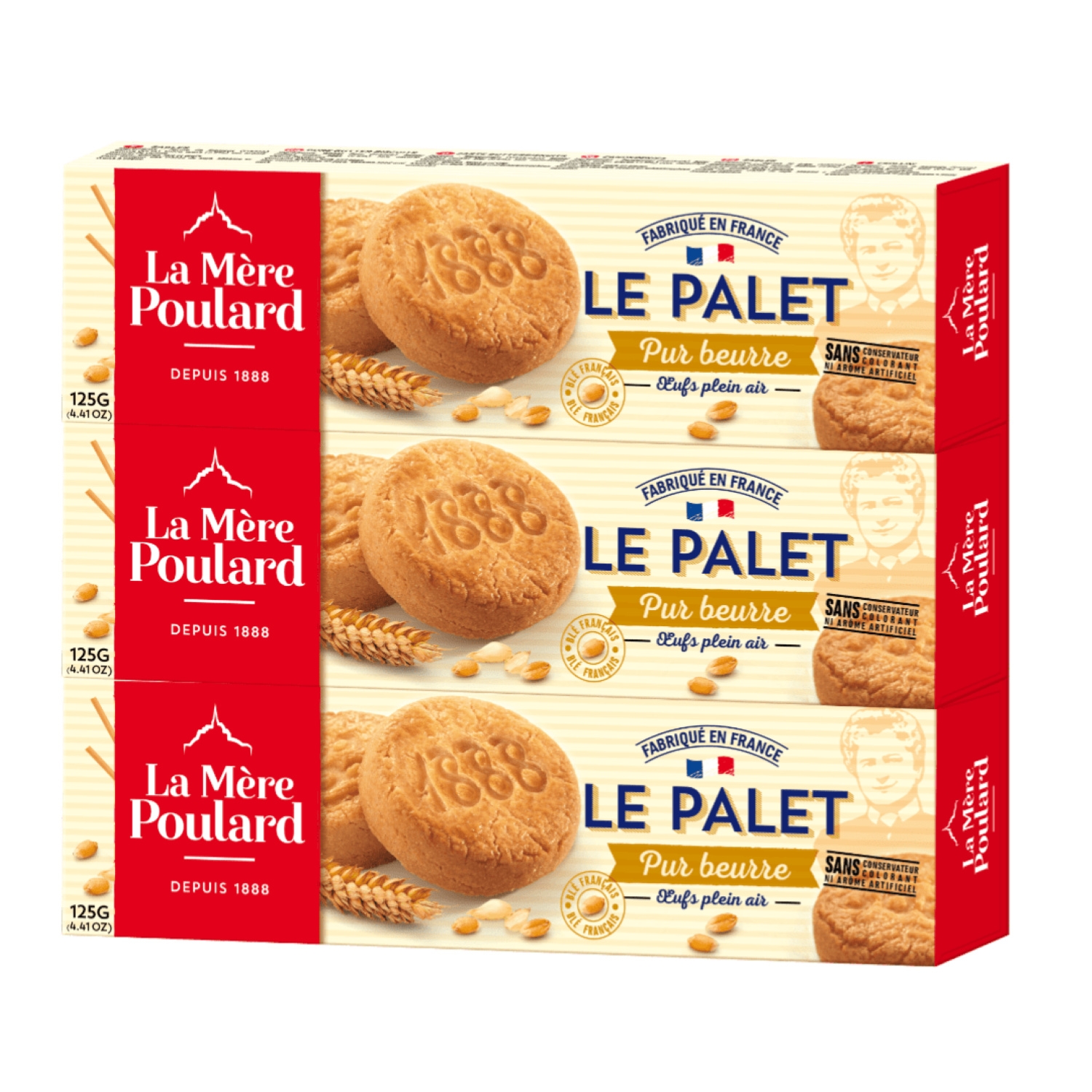Palets pur beurre lot de 3 x 125 g - LA MÈRE POULARD