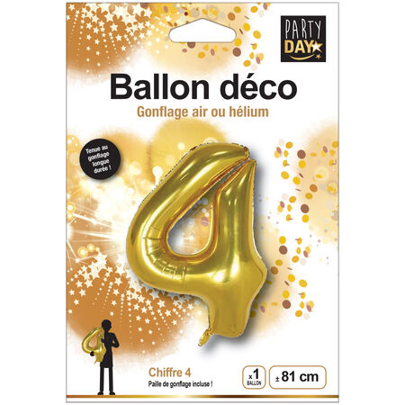 Ballon Deco Or Chiffre 4