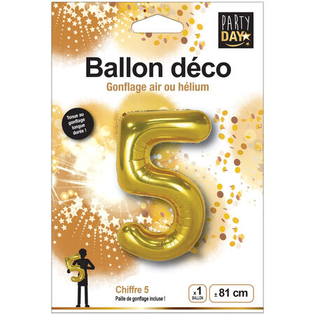 Ballon Deco Or Chiffre 5