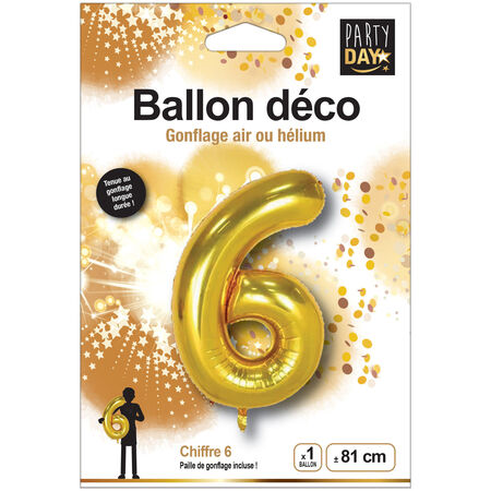 Ballon Deco Or Chiffre 6