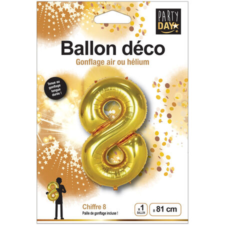 Ballon Deco Or Chiffre 8