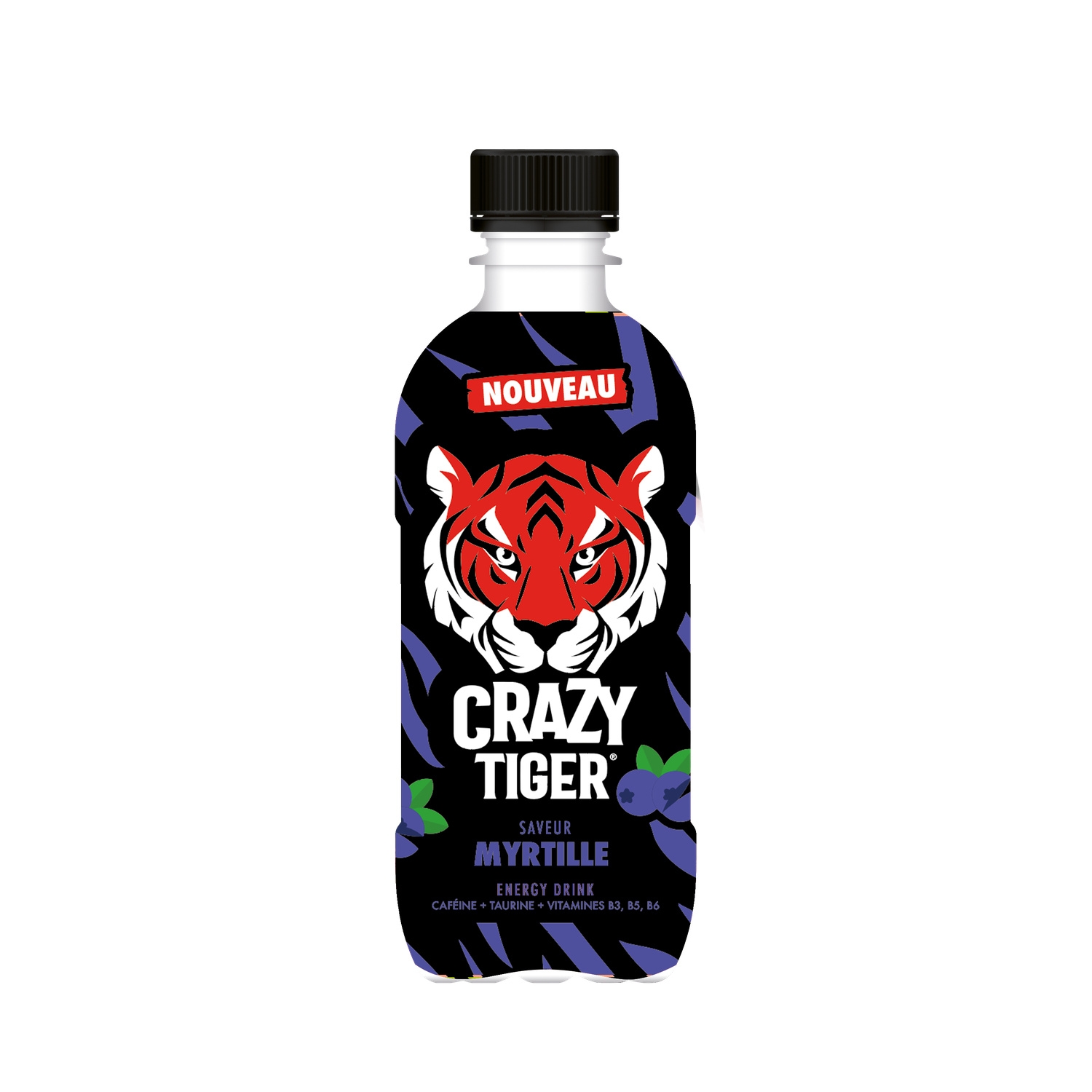Boisson Énergisante Saveur Myrtille 350ml - CRAZY TIGER