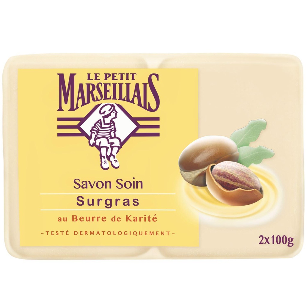 Superfatted Care Soap with Shea Butter 2 x 100 g - LE PETIT MARSEILLAIS