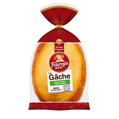 Gâche au beurre frais et crème fraîche 500 g - LA FOURNÉE DORÉE