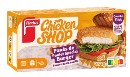 قطع دجاج مقرمشة مخصصة للبرغر Chicken Shop x4، 454 g - Findus