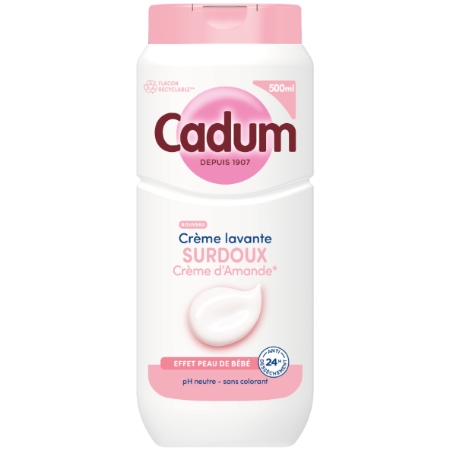 Crème Lavante Surdoux Crème d'Amande Effet Peau de Bébé 500ml - CADUM