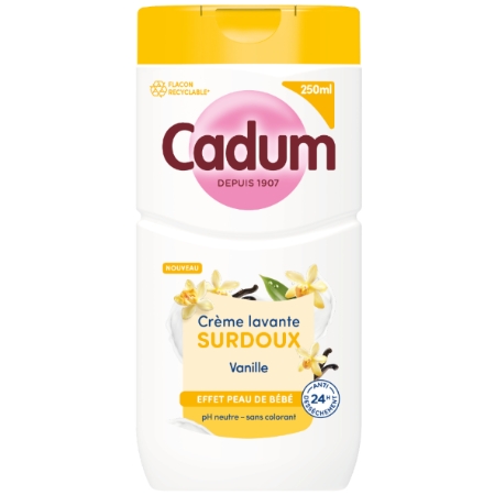 Crème Lavante Surdoux Vanille Effet Peau de Bébé 250ml - CADUM