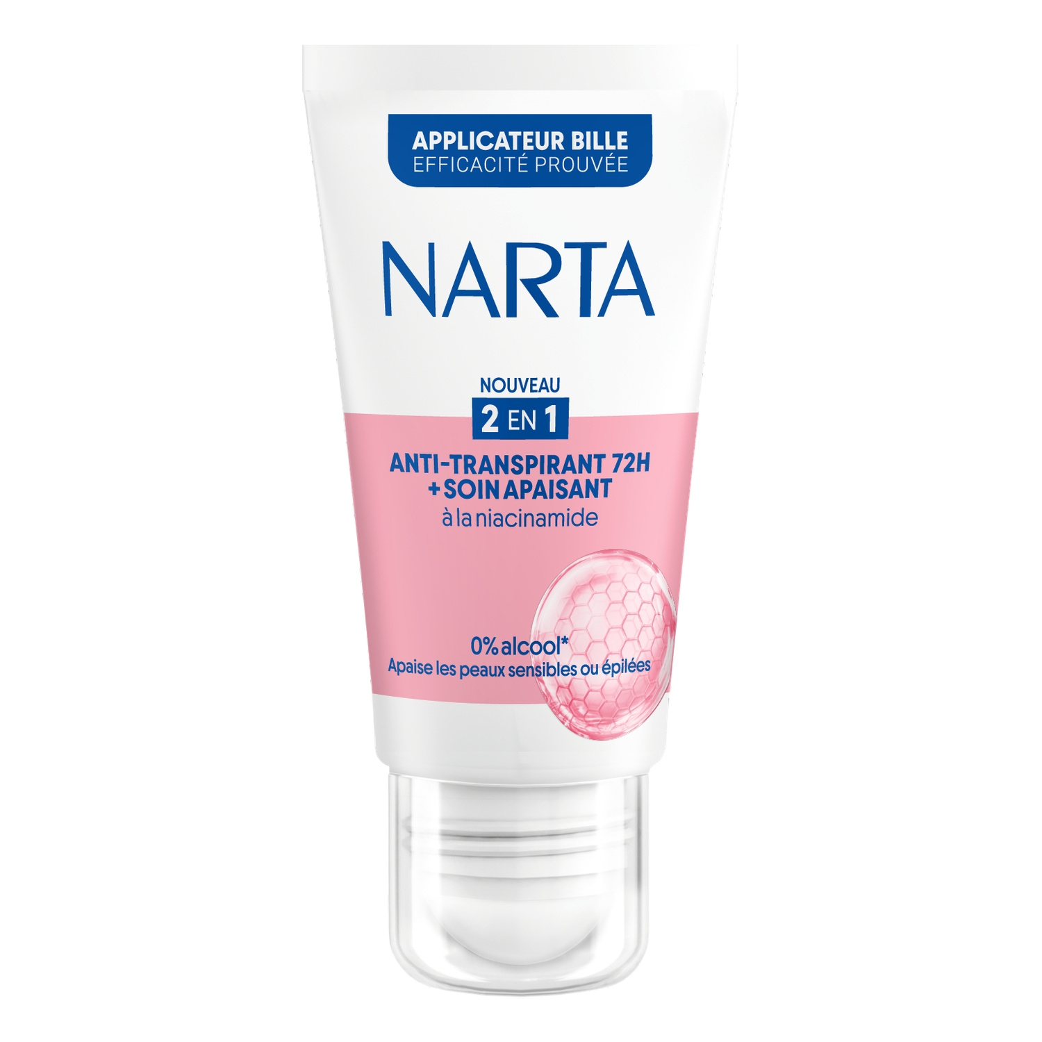 Déodorant bille anti-transpirant 72 h 2 en 1 soin apaisant à la niacinamide - NARTA