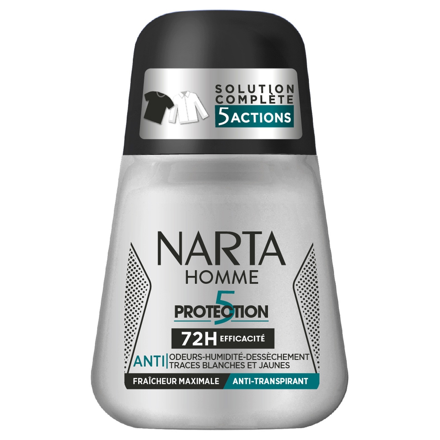 Déodorant homme Protection 5 solution complète 72 h, roll-on 50 ml - NARTA