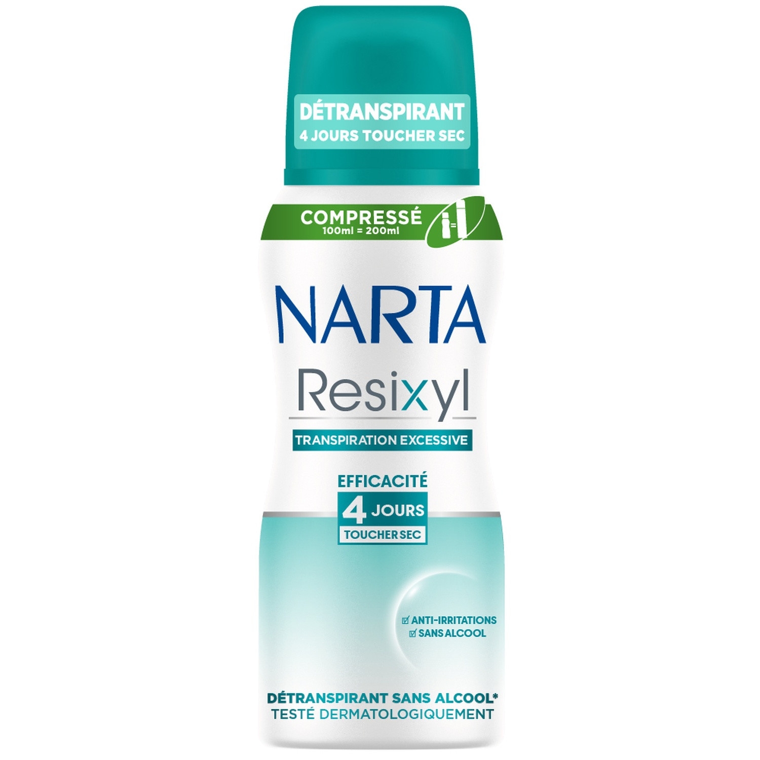 Détranspirant Resixyl transpiration excessive, aérosol compressé 100 ml - NARTA
