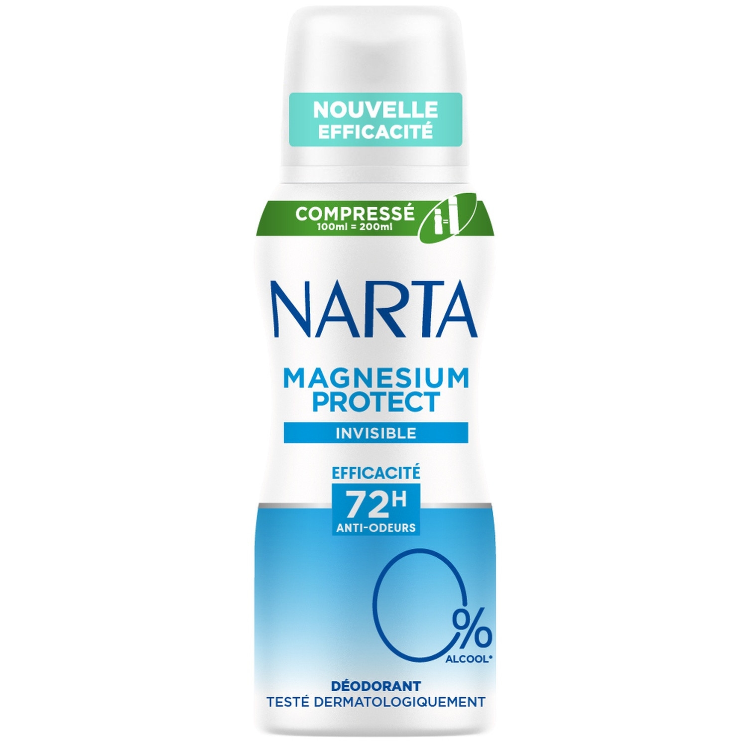 Déodorant Magnesium Protect Invisible 72 h, aérosol compressé 100 ml - NARTA