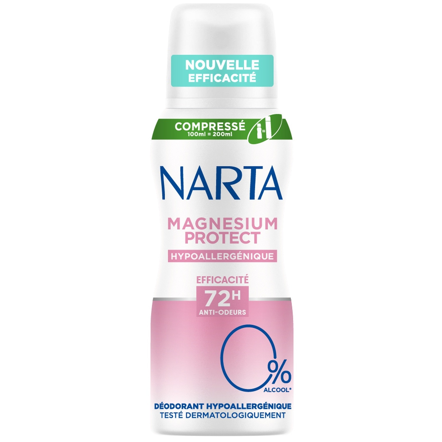 Déodorant Magnesium Protect hypoallergénique 72 h, aérosol compressé 100 ml - NARTA