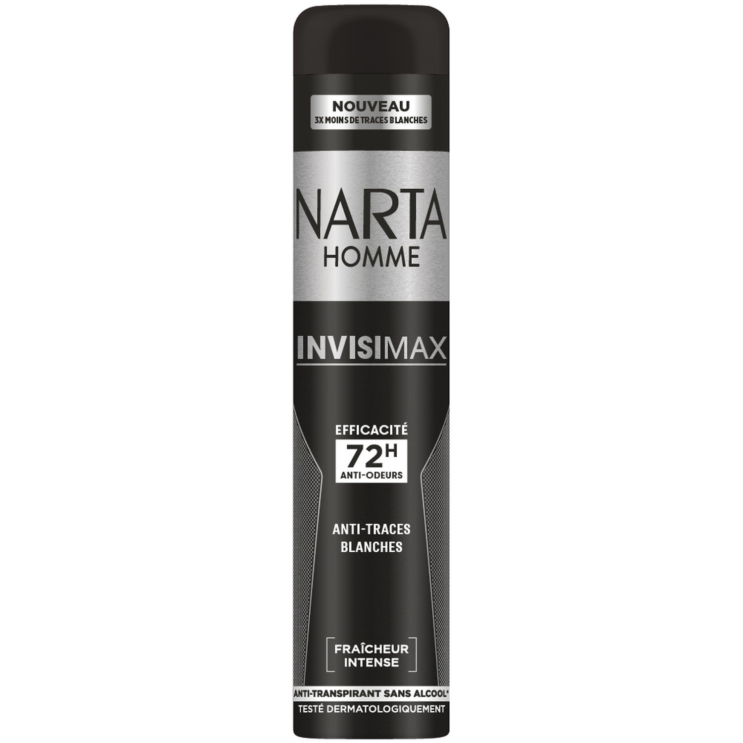 Déodorant homme Invisimax 72 h anti-traces, aérosol 200 ml - NARTA