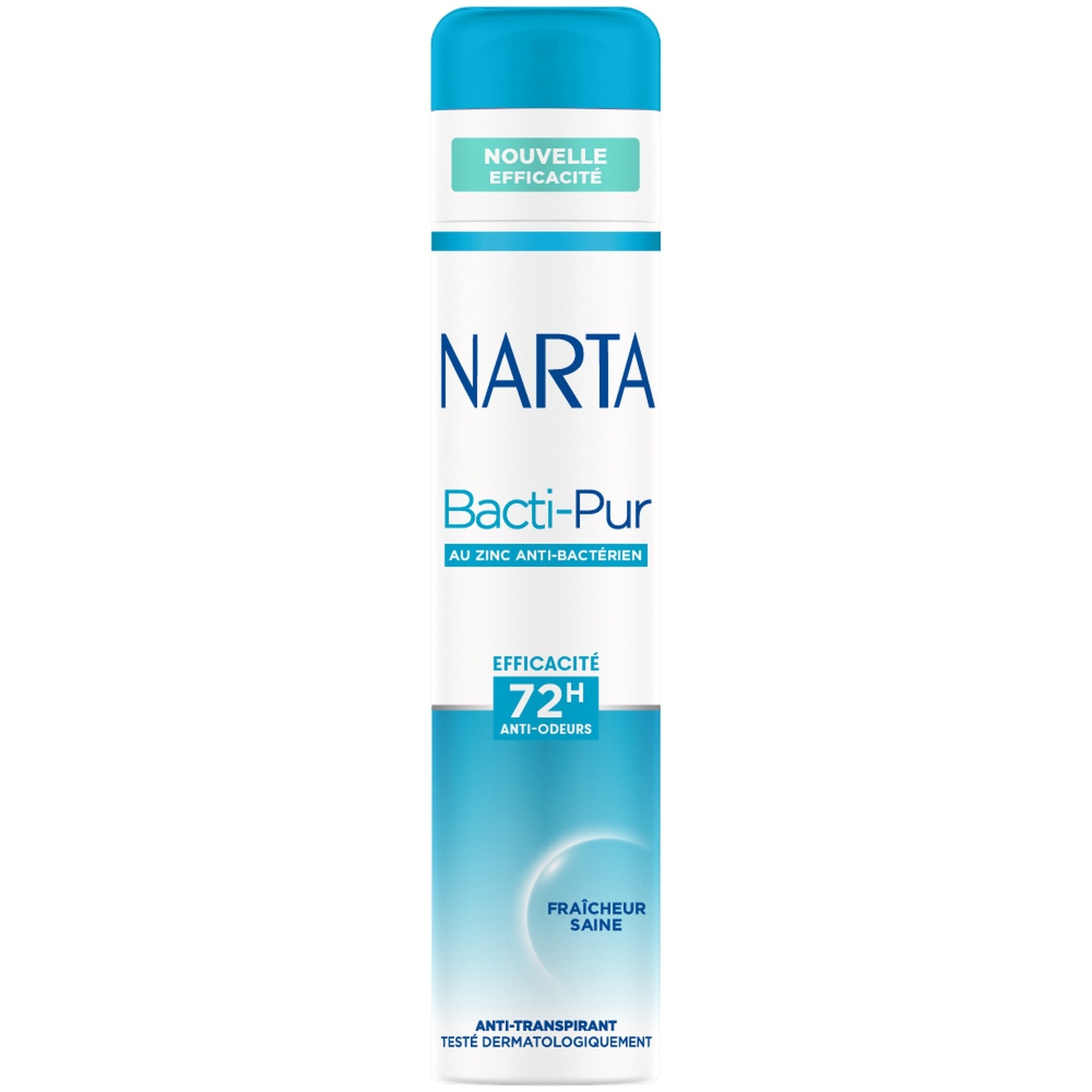 Déodorant Bacti-Pur au zinc 72 h, aérosol 200 ml - NARTA