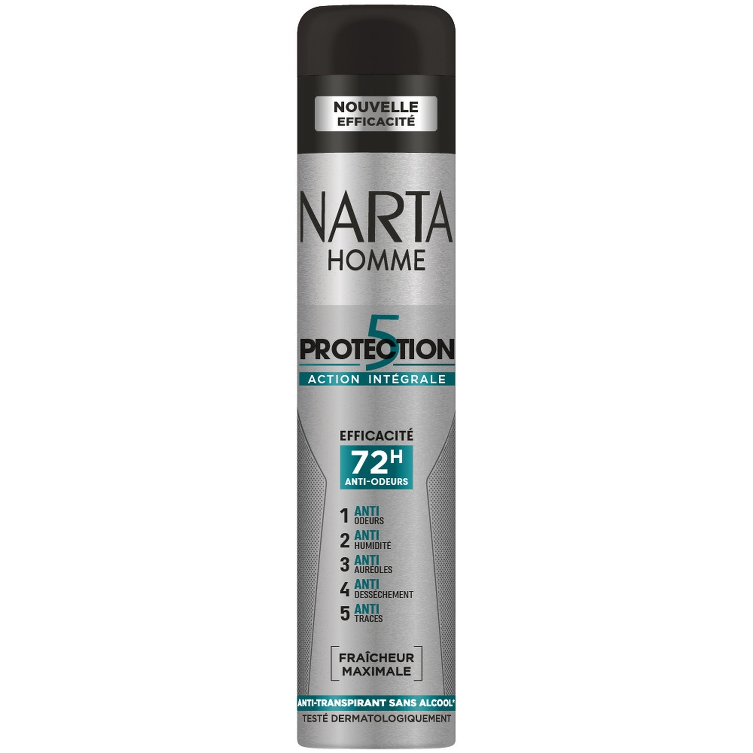 Déodorant homme Protection 5 action intégrale 72 h, aérosol 200 ml - NARTA