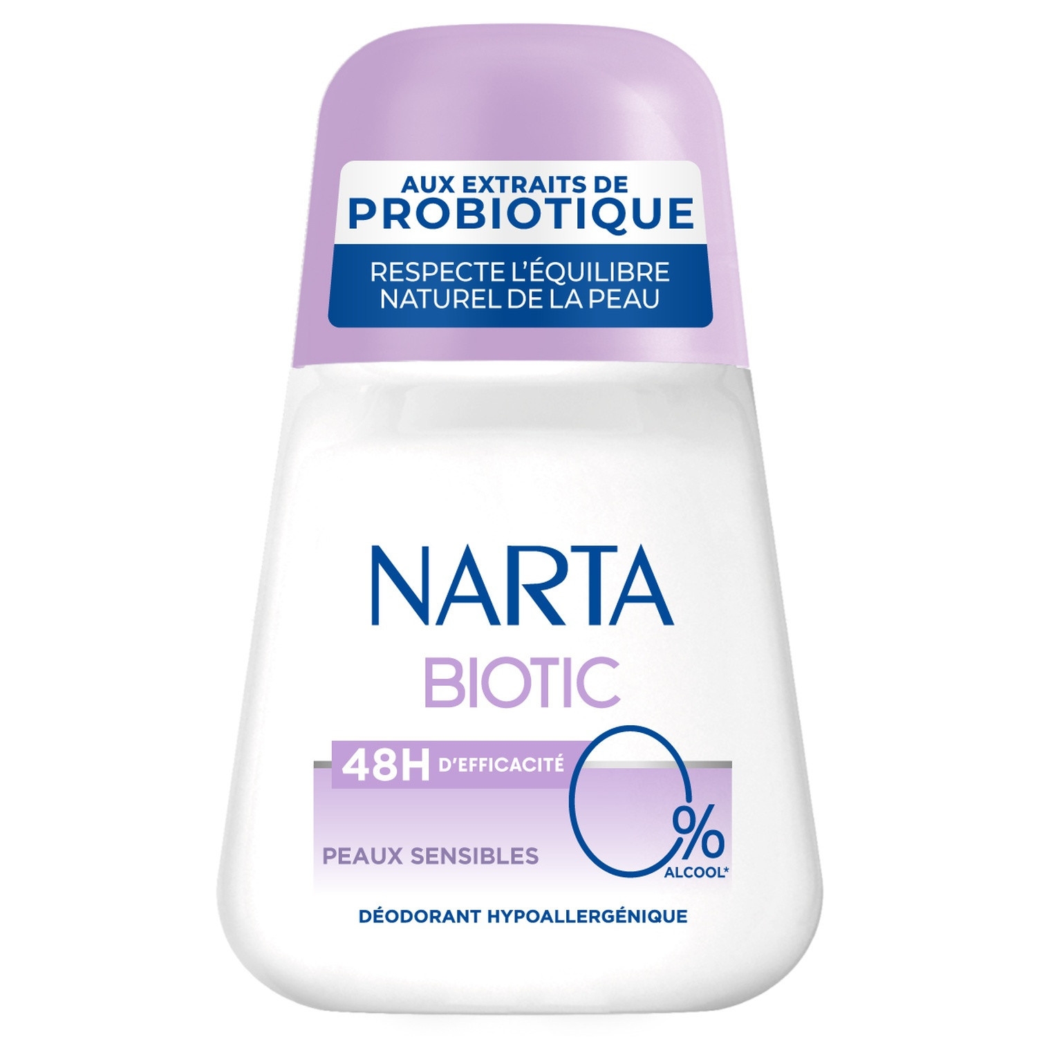 Déodorant Biotic peaux sensibles 48 h, roll-on 50 ml - NARTA
