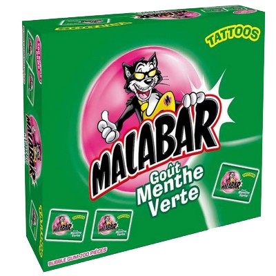 Chewing-gums Malabar menthe verte boîte de 200 - MALABAR