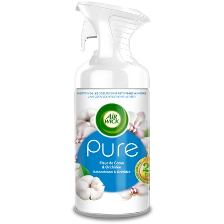 Pure aérosol fleur de coton et orchidée sans retombées humides 250 ml - AIR WICK