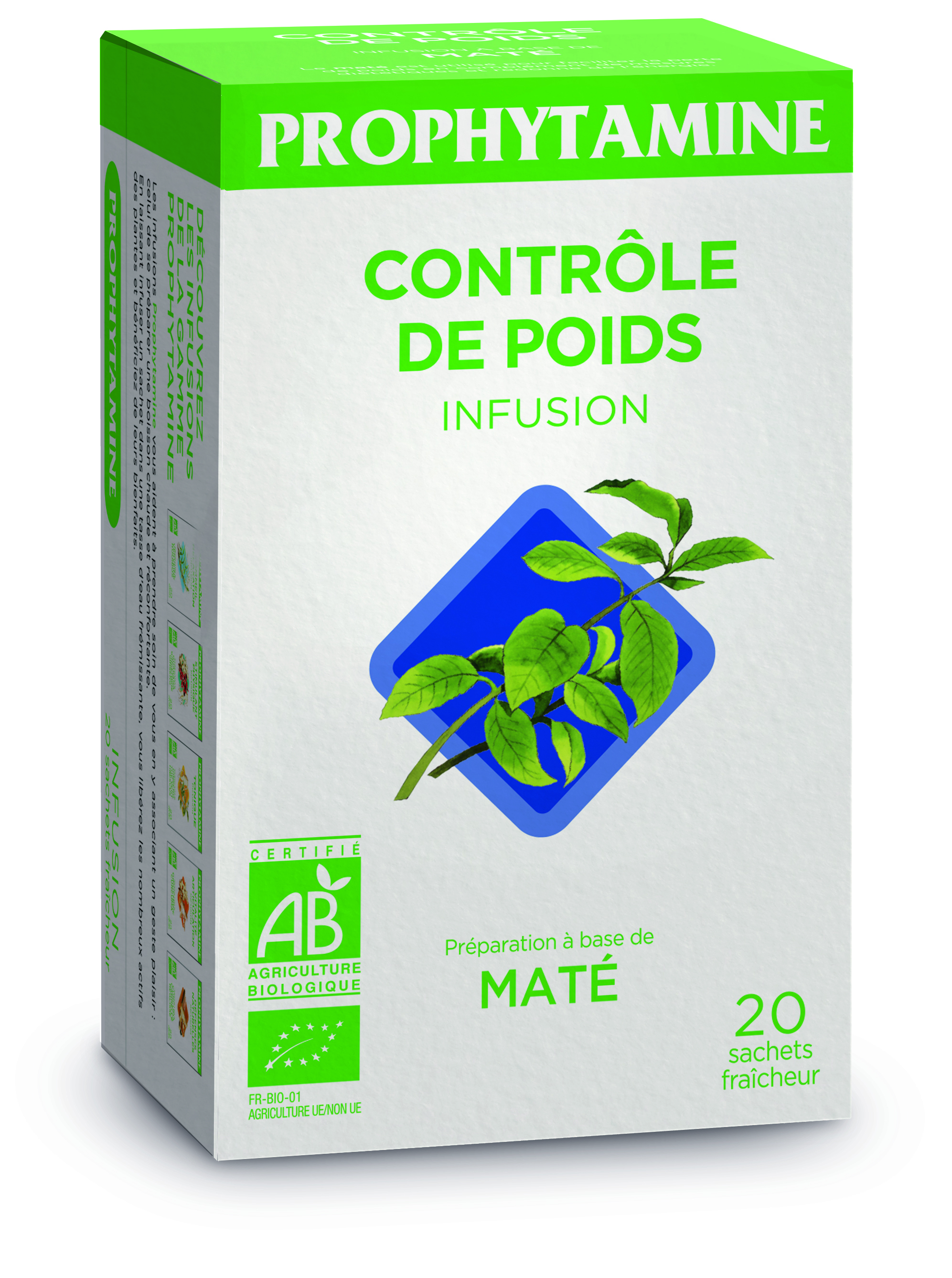 Infusion Contrôle Du Poids Bio (12 X 20 Sach X 2 G) - Prophytamine Bio
