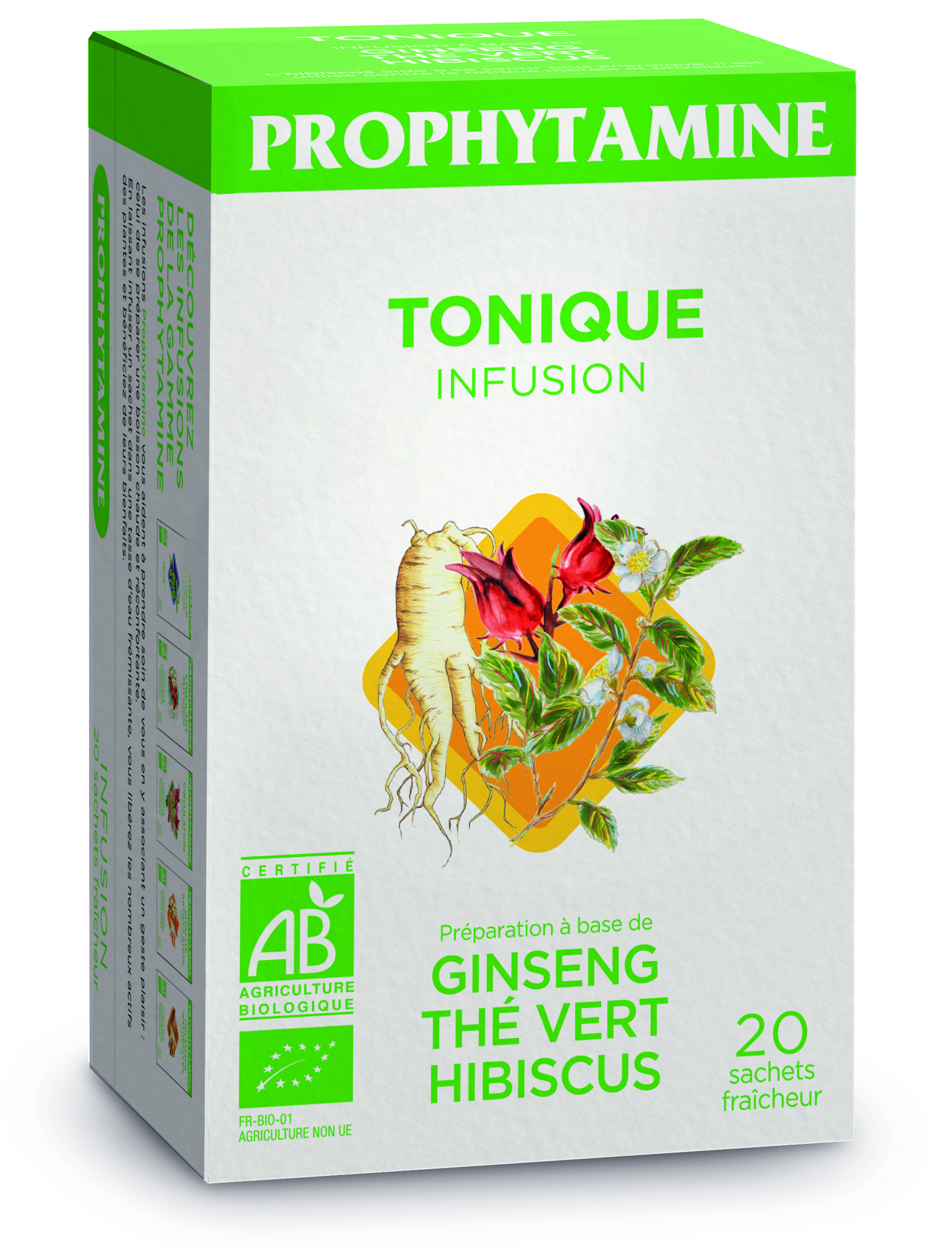 Infusion Tonique Bio (12 X 20 Sach X 2 G) - Prophytamine Bio