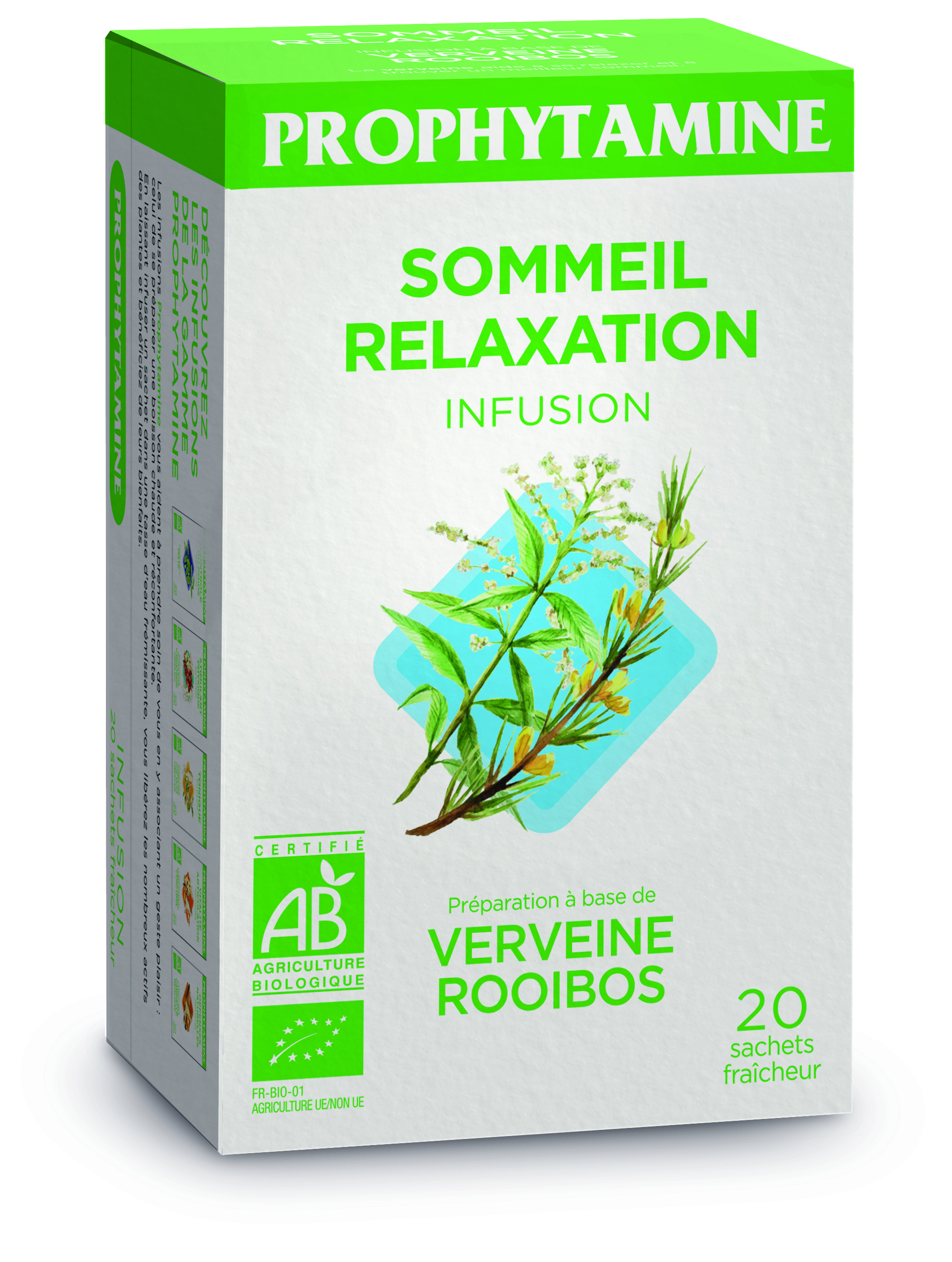 Infusion Sommeil Relaxation Bio (12 X 20 Sach) - Prophytamine Bio