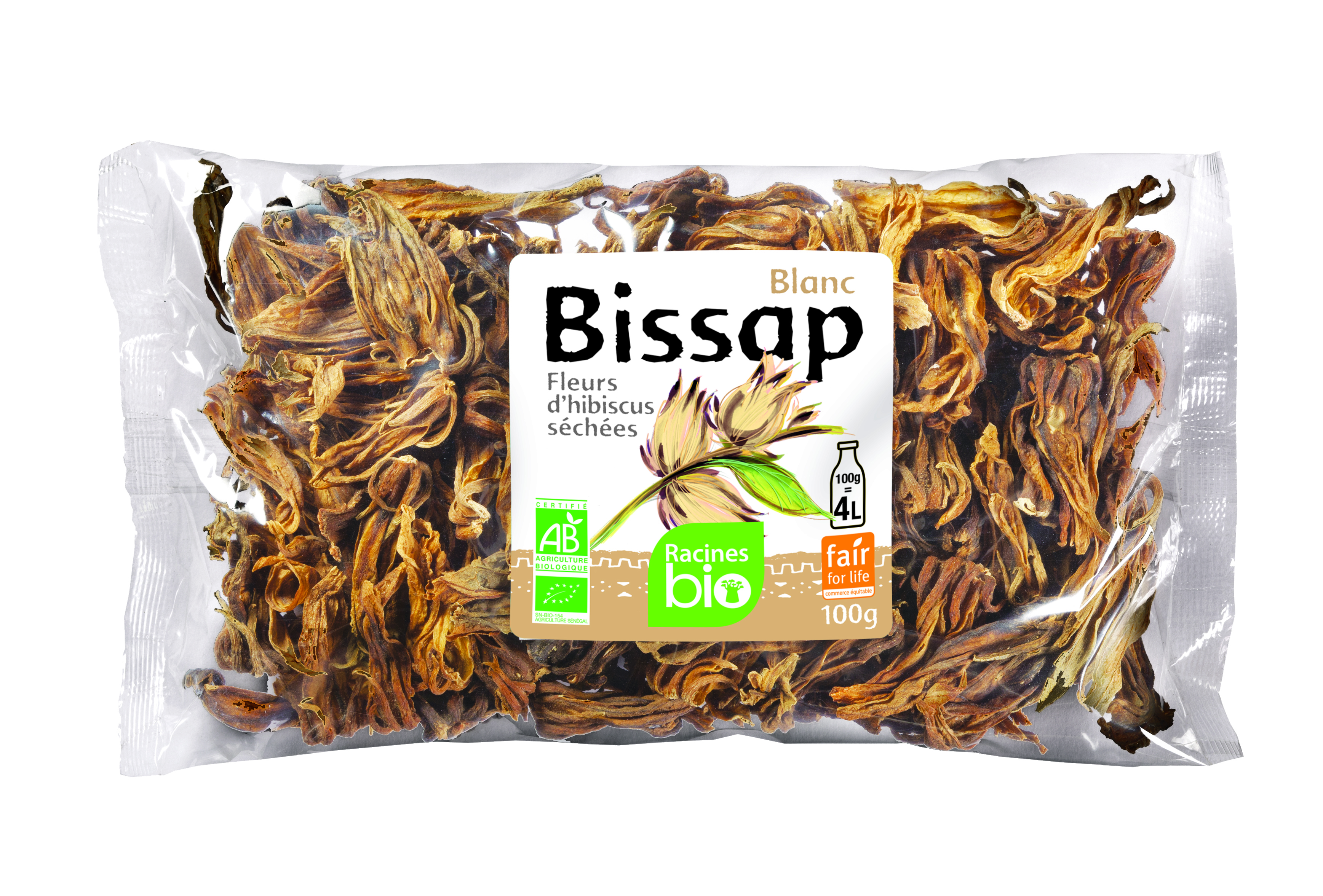 Fleurs D'hibiscus Blanc (20 X 100 G) - Racines Bio