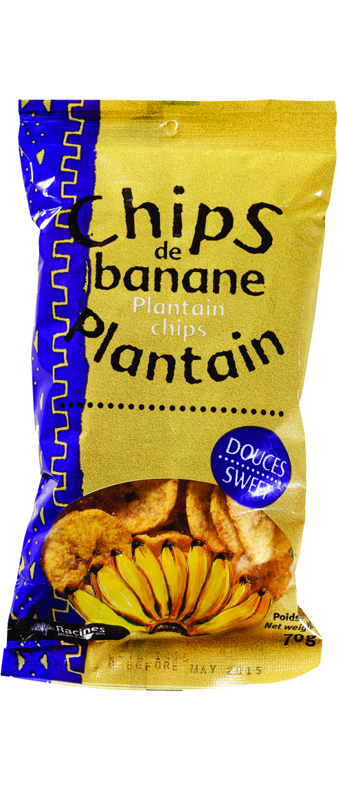Chips De Banane Plantain Douces 24 X 70 G - RACINES