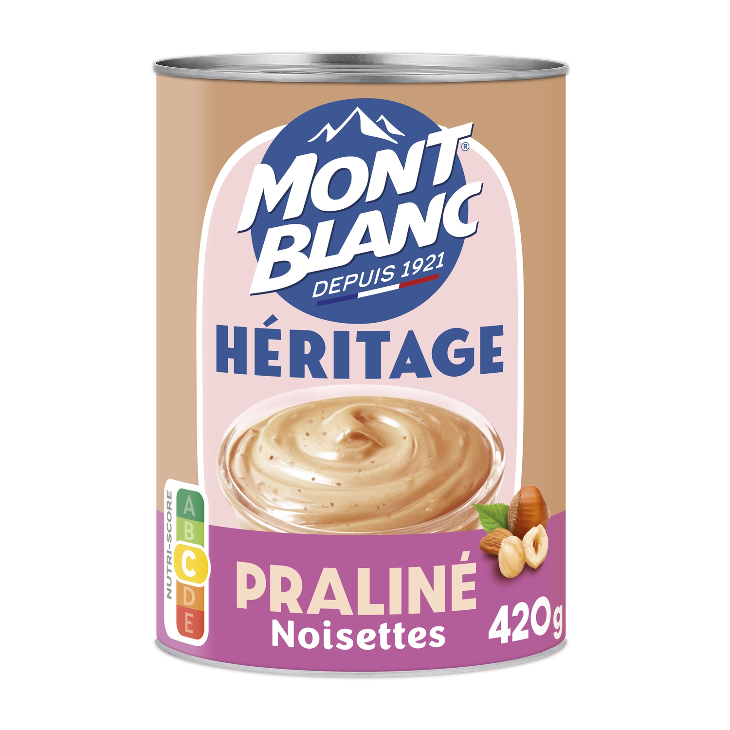 Dessertcrème praliné hazelnoot Héritage 420 g - MONT BLANC