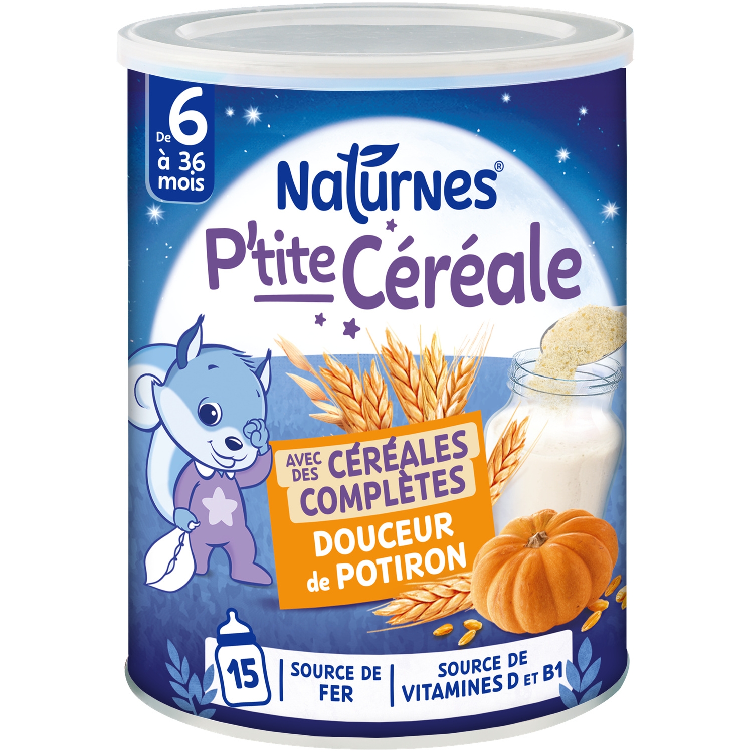 P'tite Céréale céréales complètes douceur de potiron dès 6 mois 280 g - NATURNES