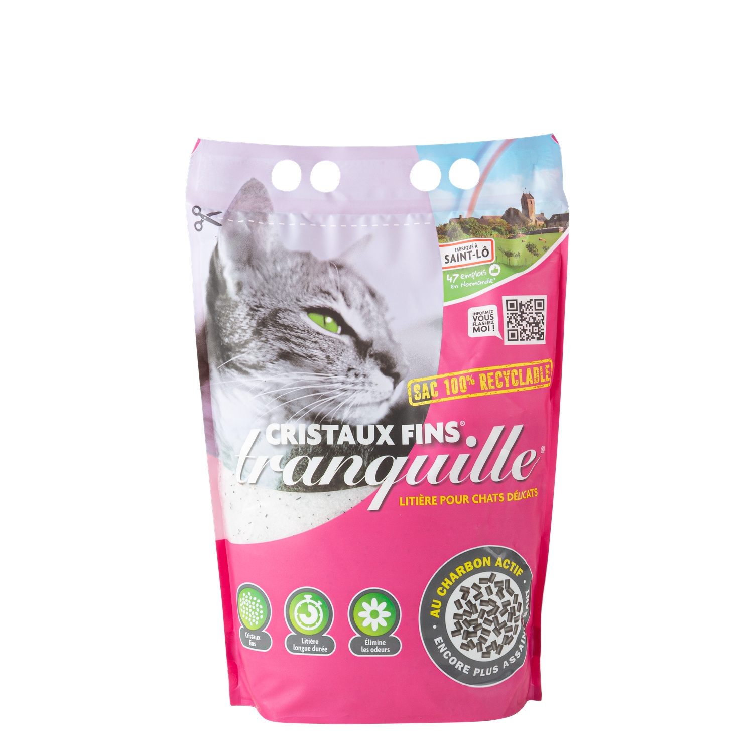 Feine Kristallstreu für empfindliche Katzen 3,7 L - TRANQUILLE