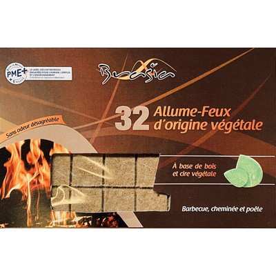 Cubes allume-feu en bois compressé, x32