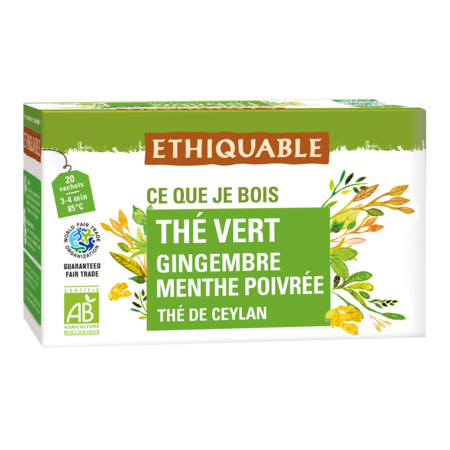 Thé vert gingembre menthe poivrée BIO 36g - ETHIQUABLE