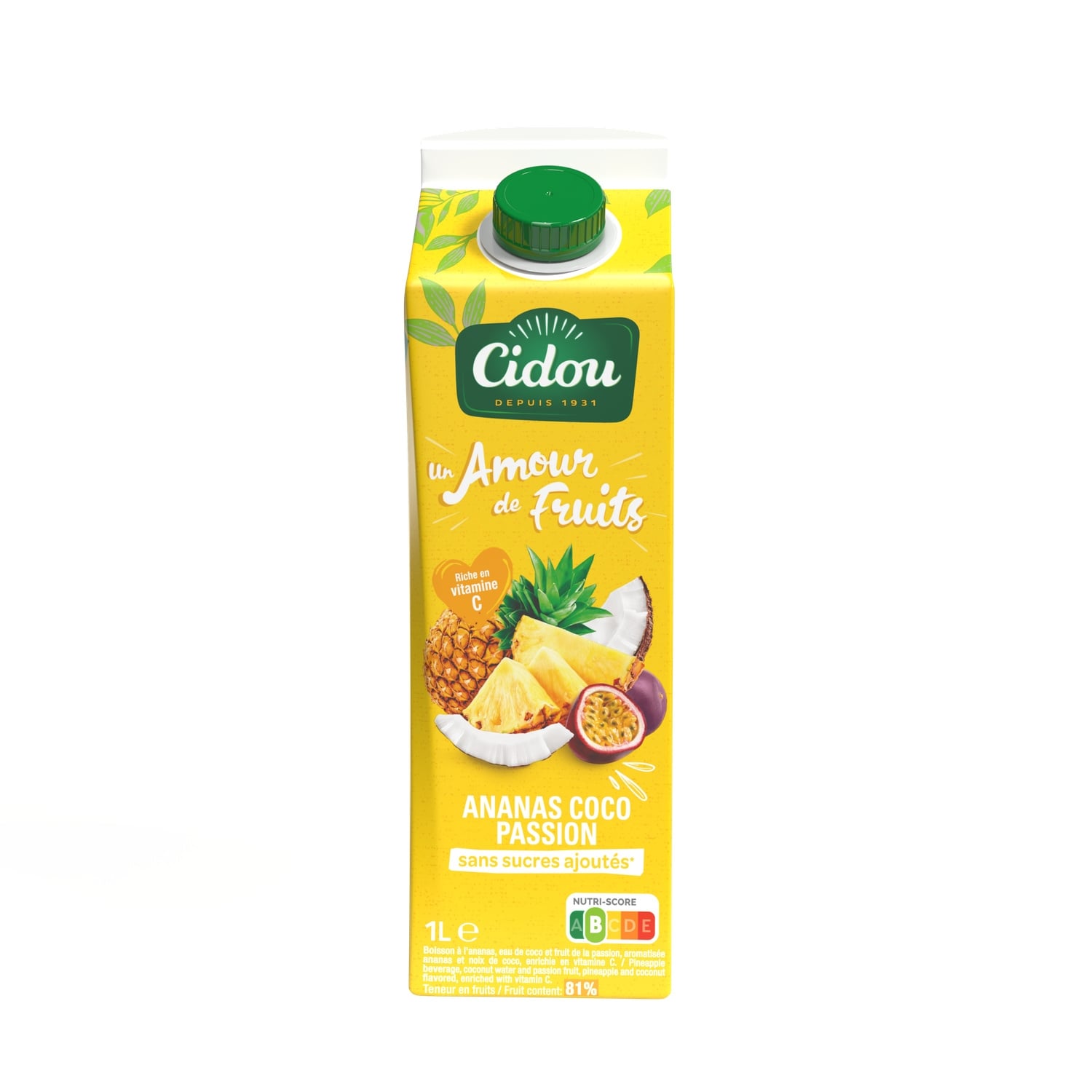 Nectar Un Amour de Fruits ananas coco passion sans sucres ajoutés 1 L - CIDOU