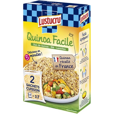 Quinoa Facile duo quinoa, grano e lenticchie 2 x 150 g - LUSTUCRU
