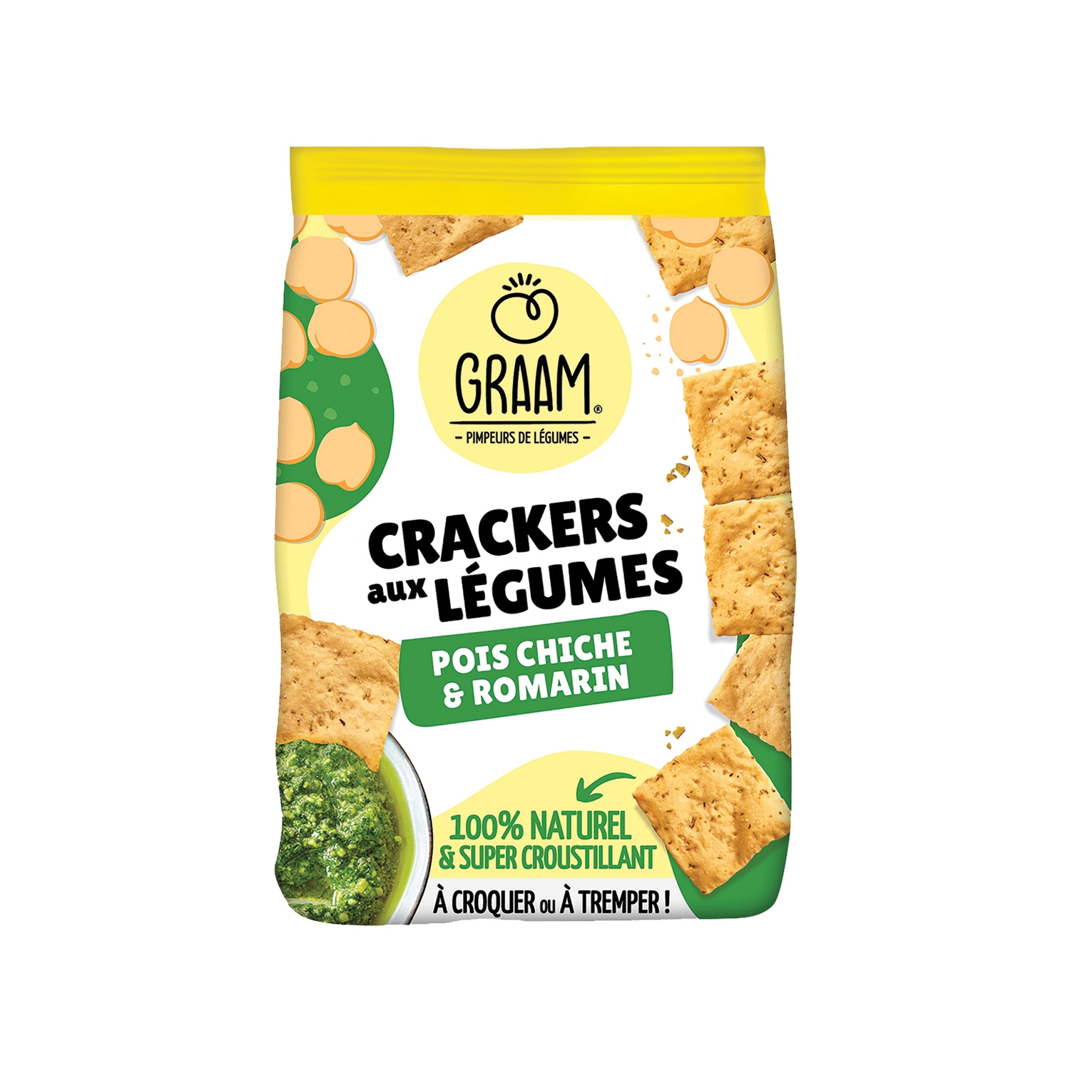 Crackers aux Légumes Pois Chiche & Romarin 85g - GRAAM