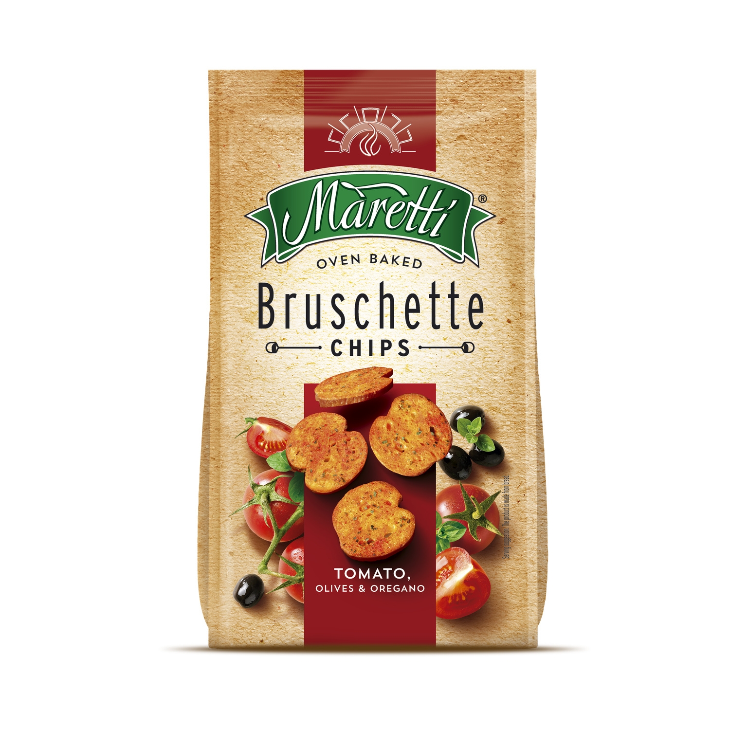 Chips Bruschette Saveur Tomate, Olives et Origan 150g - MARETTI