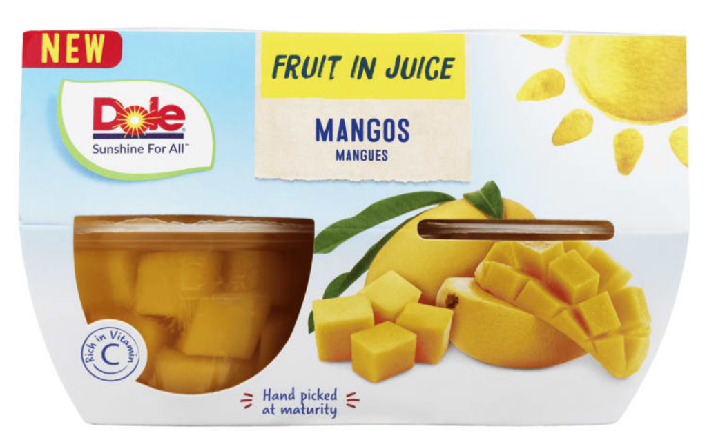 Mangue au jus, coupelles 4 x 113 g - DOLE