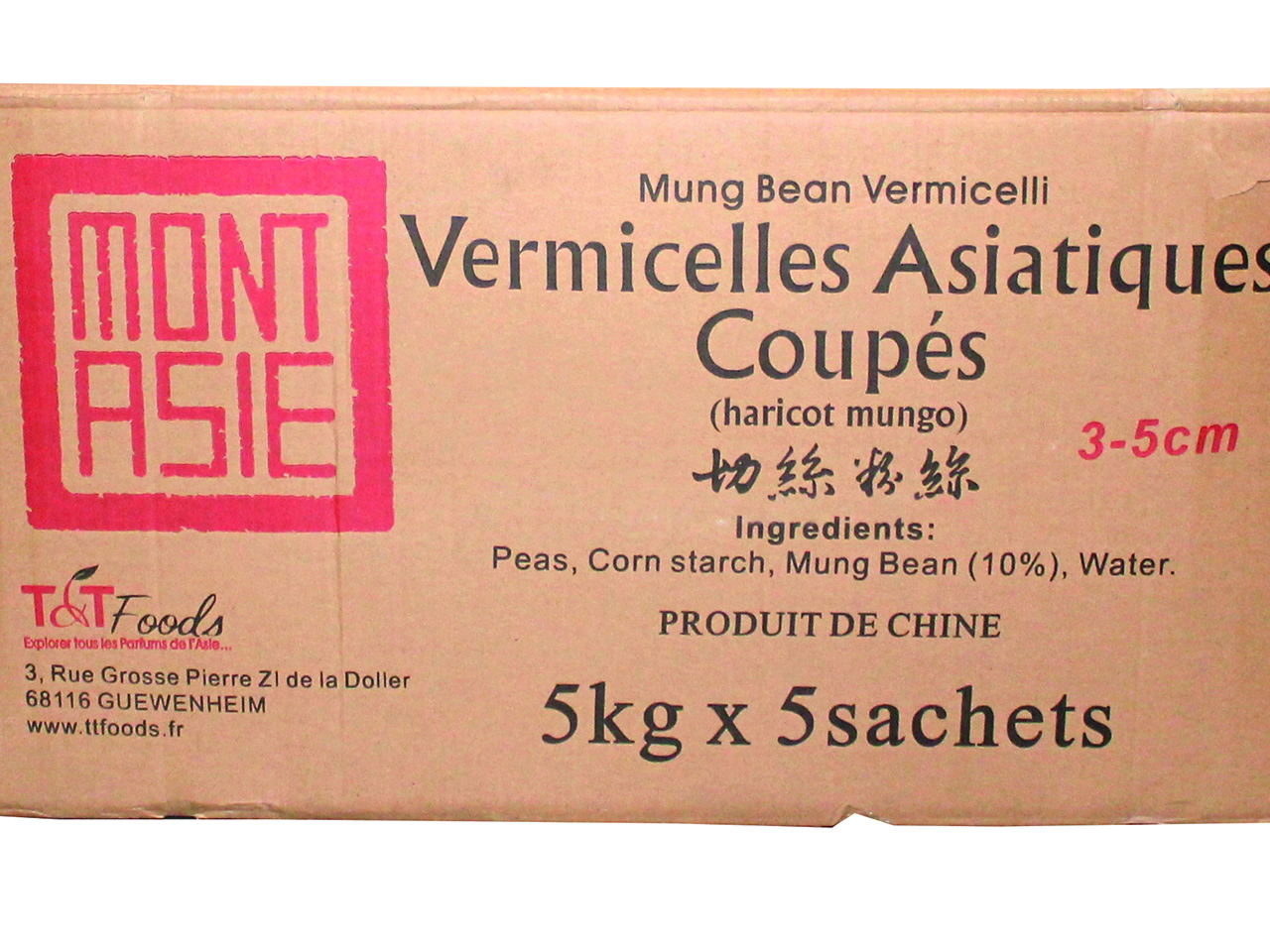 Vermicelle De Haricot Mungo Coupe 5kg - MONT ASIE