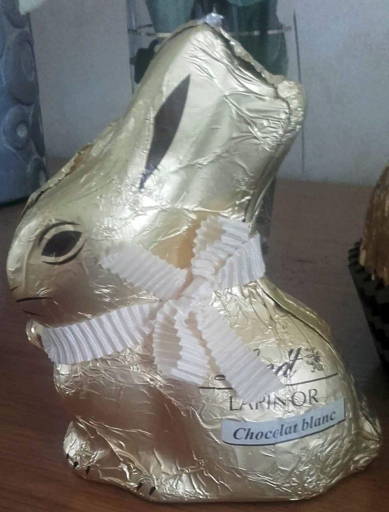 Moulage Lapin Chocolat Blanc 100g - LINDT